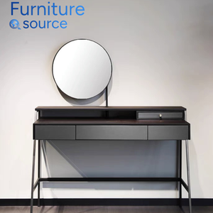 Modern Vanity <b>Desk</b> - Lighted Extendable and Minimalist Makeup Table - Bucket Cabinet for Storage - Product Image 3