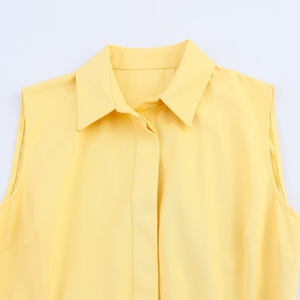 Robe Chemise Tendance Été 2026 Nouvelle Collection Femme avec Ceinture, Col Revers, Sans Manches, Élégante - Product Image 3