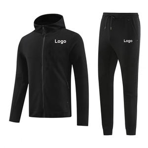 Ensemble de survêtement d'hiver personnalisé pour femme avec logo, hauts longs, crop top, shorts, poches, polaire respirant, séchage rapide, sweat à capuche et pantalon - Product Image 2