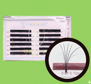 UNIQUE LASH Professionnel Coréen Méga Volume Cils 0.07mm J JC C CC LB LC LD Noir Mat Russe Facile Fanning PBT - Product Image 2
