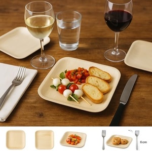 Assiettes carrées Areca de 7 pouces pour pâtisseries, gâteaux et présentation de plats sucrés, assiettes de présentation de desserts et de fruits, durables pour les fêtes - Product Image 3