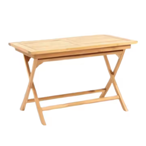 Mesa de comedor de madera de teca con un acabado liso y cuidado, diseño moderno, adecuada para conceptos de exterior que son duraderos. - Product Image 4