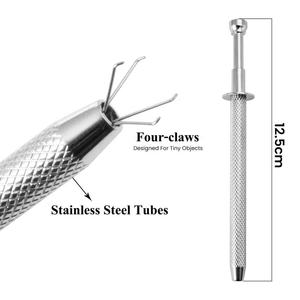 Nueva Pinza Metálica Larga con Diamantes y Piedras Preciosas de 4 Puntas para Agarrar Bolas y Perlas, para Uso en Dedos y Piercings Corporales - Product Image 5