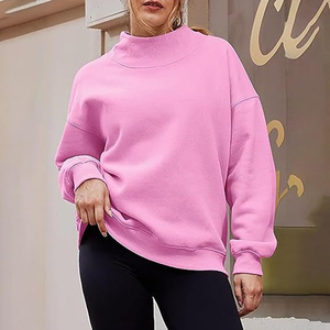 Women Mock Neck Sweatshirt Stylish Winter Pullover - Product Image 2