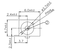 Connecteur d'alimentation CC DIP 3 broches 3,7 mm DC00450 personnalisé en usine, prise d'alimentation CC