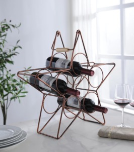 Moderno Estante para Vino Cuadrado de Metal, Ecológico y Duradero, Soporte de Mesa de 3L, Exhibidor de Vino de Alambre - Product Image 4