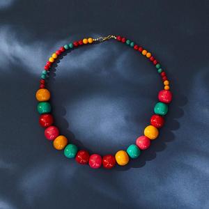 Sky <b>Blue</b> Acrylic Resin Chunky Bead <b>Necklace</b> Contemporary Statement <b>Necklace</b> Handmade Women Fashion Jewelry Wholesale Supplier - Product Image 4