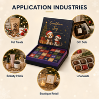 Calendrier de l'Avent personnalisé à 24 tiroirs, boîtes cadeaux rigides, impression intégrale personnalisée du logo, boîte d'emballage pour compte à rebours des fêtes, pour cosmétiques, chocolats