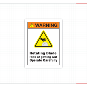 Avertissement : Risque de coupure avec lame rotative – Étiquette de sécurité pour machines de découpe industrielles – Panneau de sécurité pour usage en usine de fabrication - Product Image 1