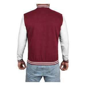 Veste en cuir véritable avec manches en laine mélangée, veste de collège pour garçons, veste varsity de haute qualité - Product Image 2