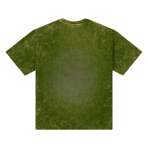 T-shirt personnalisé pour homme, vintage, délavé à l'acide, 100% coton, épais, coupe oversize, manches courtes, uni, vert délavé, style rétro - Product Image 5