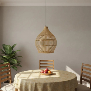 Handmade Bamboo Pendant Lamp with Woven Natural Rattan <b>Wicker</b> Lampshade Eco Friendly Ceiling Light OEM Supplier Vietnam - Product Image 3