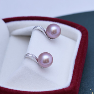 Clous d'oreille en argent Zhuji S925, perles d'eau douce de 7-8 mm, forte luminosité, faibles défauts, design simple, vente en gros, approvisionnement transfrontalier en direct - Product Image 4