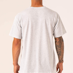 T-shirt Homme Personnalisable OEM 100% Coton Uni Léger Col Rond Épaules Tombantes Coupe Oversize pour l'Été - Product Image 3