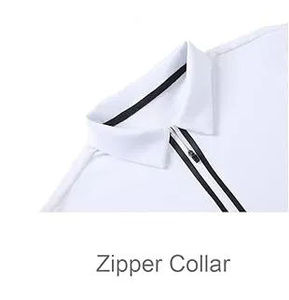 Pull court zippé pour homme Mustard, manches courtes, col côtelé contrastant, décontracté, été, 100% coton tricoté, écologique, OEM - Product Image 5
