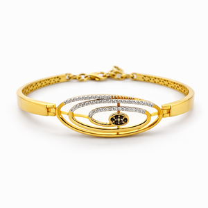 Brazalete de Oro Rosa de 18 Quilates con Diamantes para Mujer, Joyería Fina Geométrica Minimalista, Regalo para Bodas, Fiestas y Uso Diario - Product Image 3