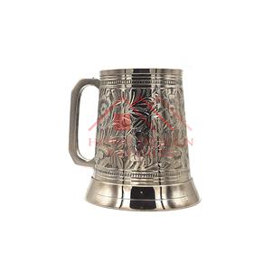 Decoración de mesa, latón de alta calidad, niquelado, taza para beber cerveza para fiesta, diseño de grabado, taza de café de mula de Moscú de latón - Product Image 6