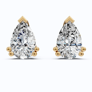 Boucles d'oreilles clous en diamant de laboratoire taille poire 1,50 CT.T.W certifiées IGI, en or massif 14K plaqué rhodium, pour mariages et soirées de luxe - Product Image 2