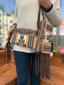 Nueva Manta con sillín de estilo occidental, bolsos de cuero con herramientas, bolsos cruzados de cuero azteca de alta calidad, bolsos multicolores Vintage - Product Image 2