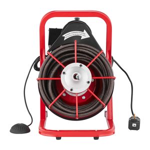 Macchina Elettrica per la Pulizia degli Scarichi da 370W, 75FT x 1/2 Pollice, con Alimentazione Manuale e 4 Frese, per la Pulizia di Tubature e Fognature - Product Image 3