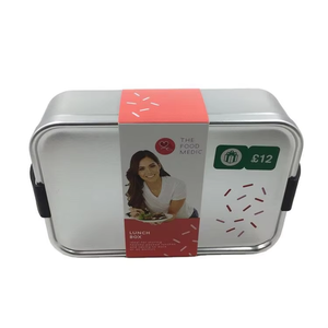 Custom Eco Friendly Rectangular Aluminum <b>Lunch</b> <b>Box</b> 176x118x58mm Metal Bento <b>Box</b> Food Storage Container with Side Latches - Product Image 6