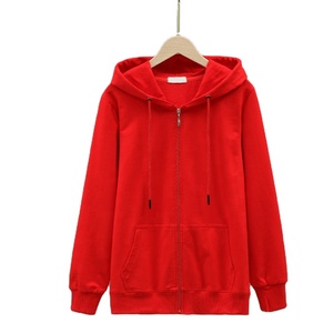 Sweat-shirt à capuche unisexe noir avec fermeture éclair, couleur unie, coupe classique, en molleton tricoté décontracté, idéal pour l'automne - Product Image 5