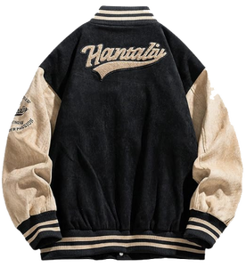 SBEA IMPEX <b>Men's</b> Faux <b>Suede</b> Varsity <b>Jacket</b> Vintage Letterman Baseball Bomber Loose Fit Long Sleeve Casual Streetwear Winter - Product Image 2
