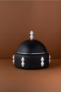 Luxury Gold Chafing dish Casserole dish with Dome Lid White Geometric Knobs Insulated Designer Food Serving Dish <b>Pot</b> - Product Image 3