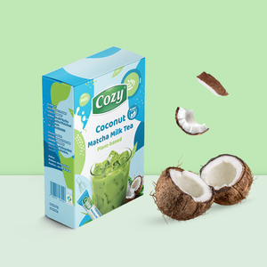 Té Instantáneo en Polvo a Precio Competitivo, Sabor Natural, el Mejor Té, 12/18 Sobres por Caja, Empaque en Sobre, Té de Leche con Coco y Matcha - Product Image 1