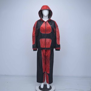 Wholesale Premium Custom Streetwear Animal Print Front Logo Hooded Winter Tracksuit Street & Sports Style - Product Image 1
