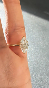 Tulip Set Lab Grown 2Ct Marquise Solitaire Engagement <b>Ring</b> For Women <b>14k</b> <b>gold</b> <b>ring</b> Anniversary Gift Promise <b>Ring</b> - Product Image 5
