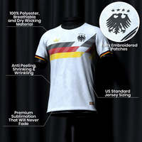 Maillot de football personnalisé de haute qualité pour adultes, imprimé avec l'équipe nationale allemande, léger, respirant, séchage rapide, en spandex/polyester