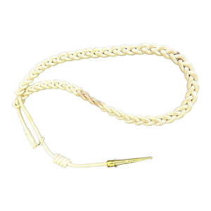 DTEXUNI Factory Fashion Corded Yellow Braided Cotton Aiguillette Ceremonial Shoulder Cord Rope Brass Metal Tip Custom Logo - Product Image 3