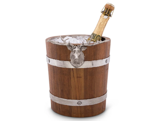 Cubo de Hielo de Madera de Lujo con Detalles de Cabeza de Ciervo en Aluminio, Enfriador de Vino y Champán Premium con Revestimiento de Acero Inoxidable Extraíble - Product Image 6