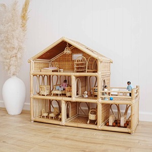 Petite maison de jeu pour enfants en rotin pour poupées moins cher prix maisons de poupée en osier faites à la main meilleur prix jouets pour enfants - Product Image 6
