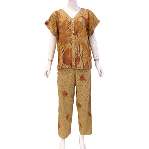 ชุดนอนเรยอน กางเกงขายาว แขนสั้น สไตล์ลำลอง ใส่สบาย - Product Image 4