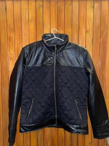 Chaqueta de Invierno Acolchada de Poliéster y Cuero para Hombre, con Cierre, Cuello Alto, Resistente al Viento e Impermeable - Product Image 2