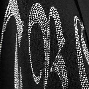 Blinged-Out Comfort Style Cotton Blended Everyday Luxe Look with Rhinestone Hoodie Glow-Up Your Wardrobe with Rhinestone Hoodie - Product Image 6