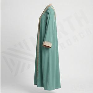 2025 OEM Kimono Abaya pour femmes musulmanes, en tissu polyester épais, doux et très extensible, col en V, manches longues, pour fêtes, Ramadan, mariages - Product Image 3