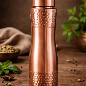 Botella de Agua de Cobre Moderna de Alta Calidad Personalizable, Botella de Cobre Puro a Prueba de Fugas, Hecha a Mano, Portátil, Beneficios Ayurvédicos para la Salud - Product Image 1