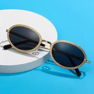 Metal Oval Small <b>Frame</b> Sun Glasses Retro European Fashion Style Men Glasses Senior Luxury Glasses - Product Image 1