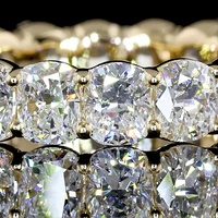 Bague Éternité en Or 14K avec Diamant CVD de 3,5 Carats Forme Coussin et Griffes Partagées, Certifiée IGI - Vente en Gros - Fabricant de Bijoux Fins