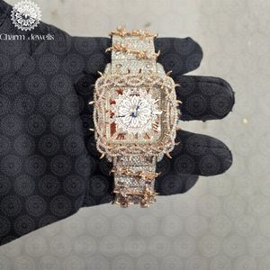 Montre de luxe pour femme Charm_Jewells en acier inoxydable, boîtier rond 30 mm, quartz analogique, bracelet en cristal de saphir et diamants, tendance - Product Image 3