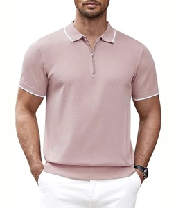 Chemise noire à manches courtes pour homme, 100 % coton molletonné tricoté, respirante, design uni, boutonnée sur le devant, coupe classique - Product Image 3