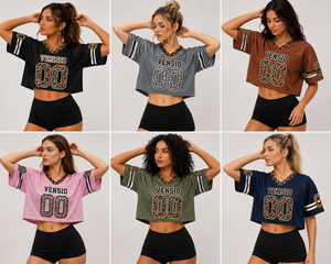 Maillots de football américain personnalisés en gros, design camouflage, mode, haute qualité, respirants, manches courtes, unisexes - Product Image 6