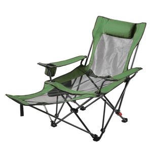 Sdraio Pieghevole Portatile da Campeggio per Adulti, Sedia da Spiaggia Reclinabile in Rete con 4 Posizioni Regolabili, Poggiatesta e Poggiapiedi in Tessuto Oxford - Product Image 1
