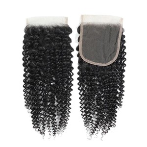 Closure en dentelle de cheveux humains indiens, ondulation profonde, Remy, trame nouée à la main, pointes pleines - Product Image 1