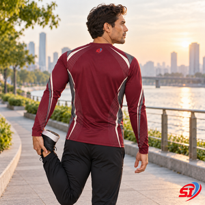 Men’s Quick Dry Long Sleeve Sports T <b>Shirt</b> Custom Moisture Wicking Running Top - Product Image 4
