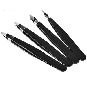 Ensemble de pinces à épiler professionnelles pour manucure et sourcils MARI Instruments, en acier inoxydable allemand recouvert de papier noir, logo personnalisé, pointe lisse - Product Image 5