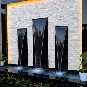 Fontaine murale LED de luxe pour la maison, le jardin, le bureau, la station balnéaire, cascade extérieure et intérieure personnalisée avec finition en pierre naturelle - Product Image 2